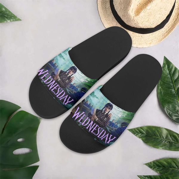 INSTANTARTS Wednesday Addams Print Women Slippers Casual Non-slip Bathroom Sandals Flats Hot Movie Indoor Sandalias Mujer Verano, Htjb4003
INSTANTARTS Wednesday Addams Print Women Slippers Casual Non-slip Bathroom Sandals Flats Hot Movie Indoor Sandalias Mujer Verano, Htjb4003