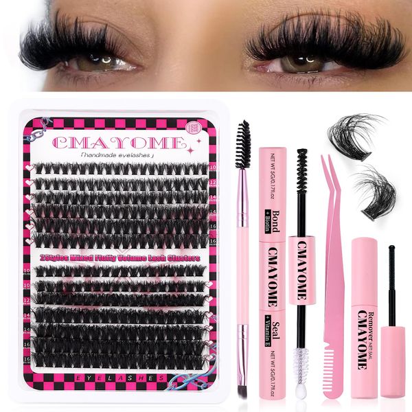 260Pcs Lash Clusters Thick Fluffy DIY Segmented Eyelashes kit with Lash Bond and Seal Remover Tweezer Handmade Reusable Curling Individual Lashes
260Pcs Lash Clusters Thick Fluffy DIY Segmented Eyelashes kit with Lash Bond and Seal Remover Tweezer Handmade Reusable Curling Individual Lashes