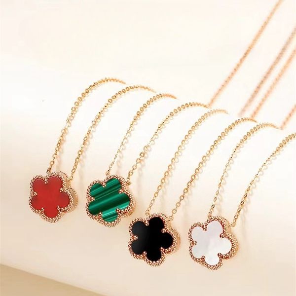 Designer Necklace Luxury Brand Necklaces For Woman 18K Gold Plated Onyx Agate Jewelry Valentines Day Gift Four Leaf Clover Necklace Classic Pendant Necklaces
Designer Necklace Luxury Brand Necklaces For Woman 18K Gold Plated Onyx Agate Jewelry Valentines Day Gift Four Leaf Clover Necklace Classic Pendant Necklaces