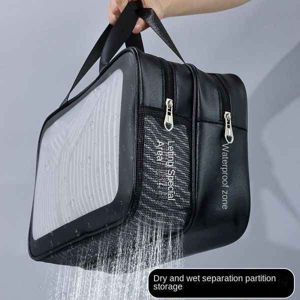 Outlet factory fashion cosmetic handbag outdoor travel waterproof frosted storage bag wet and dry separation washing handbag portable beach storage bag 004-2#, White
Outlet factory fashion cosmetic handbag outdoor travel waterproof frosted storage bag wet and dry separation washing handbag portable beach storage bag 004-2#, White