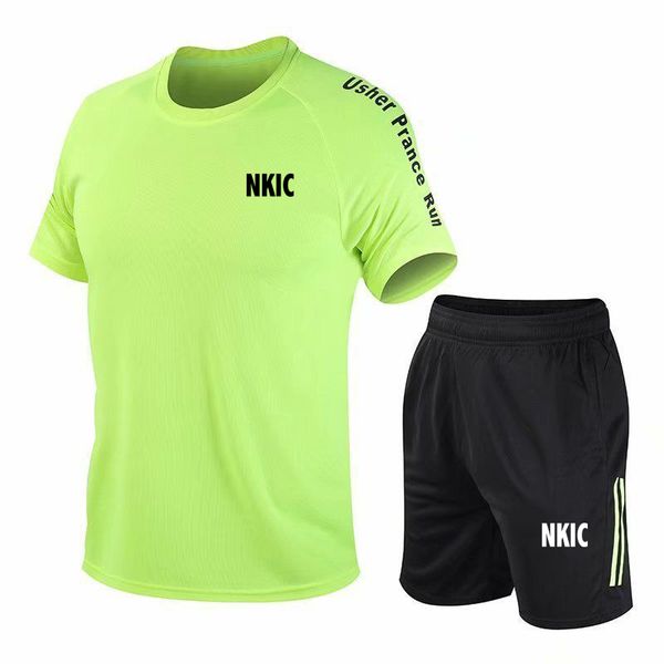 Summer men's fashion letter printed set sportswear men's short sleeved Green T-shirt sports shorts set men's casual set Plus Size -5XL, Green 1
Summer men's fashion letter printed set sportswear men's short sleeved Green T-shirt sports shorts set men's casual set Plus Size -5XL, Green 1