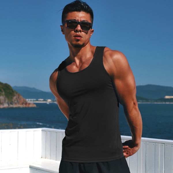 designer t shirt fitness tank top summer sleeveless athletic wear vest crew neck singlet, Blue
designer t shirt fitness tank top summer sleeveless athletic wear vest crew neck singlet, Blue