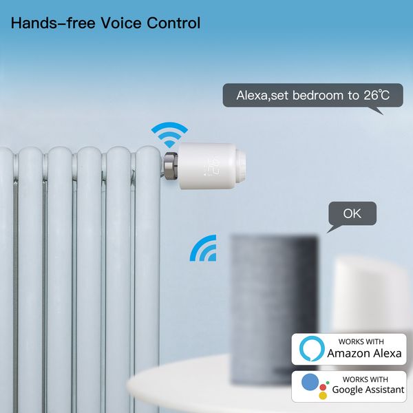 Tuya Smart WiFi Thermostatic Radiator Valve Screen Remote Home Heating Temperature Controller Alexa Google Home Voice Control