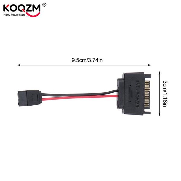 1pc sata power 15pin male to sata 6pin slimline power adapter cable 15 pin to 6 pin adapter cable for laptop notebook cdrom
