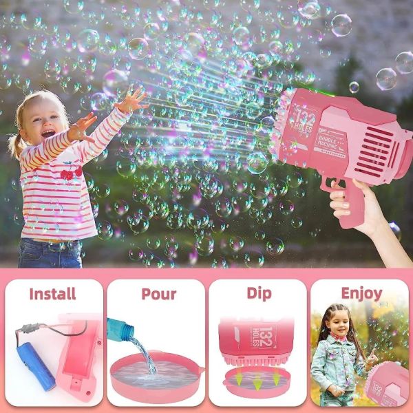 Hole 132 Bubbles Machine Fully Automatic Continuous Foaming Children Soap Bubblea Maker Toys Outdoor Parent-child Toy Summer
Hole 132 Bubbles Machine Fully Automatic Continuous Foaming Children Soap Bubblea Maker Toys Outdoor Parent-child Toy Summer