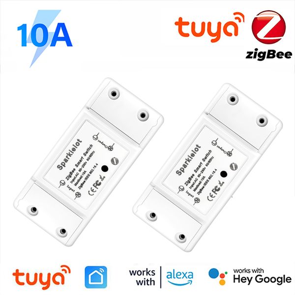 Tuya Zigbee/WiFi 10A Smart Switch Smart Life APP Remote Control Smart Home Timing Breaker Via Alexa Google Home Voice Control