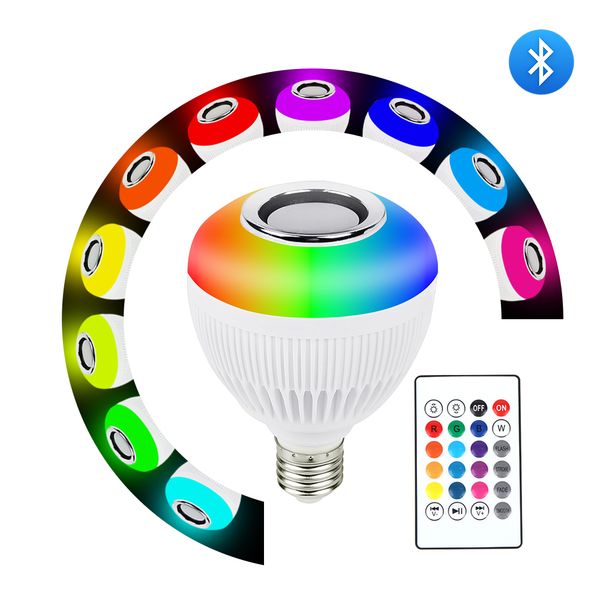 12w RGB Speaker Bulb Bluetooth Music LED Bulb Lamp Control Bedroom Sleep Party Folk Concert Color Home Decor Party Light Color