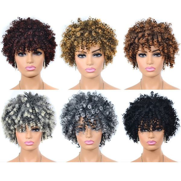 Hair Synthetic Short Small Screw Curly Headgear Fluffy Explosive Wig Africa Popular Small Curly Wigs s, Black
Hair Synthetic Short Small Screw Curly Headgear Fluffy Explosive Wig Africa Popular Small Curly Wigs s, Black