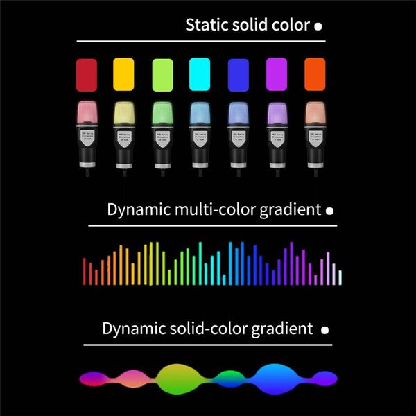USB Microphone RGB Microfone Condensador Wire Gaming Mic for Podcast Recording Studio Streaming Laptop Desktop PC
