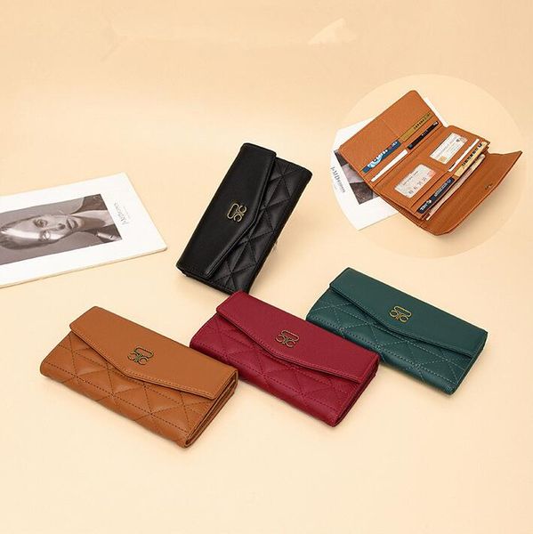 Factory wholesale shoulder bags classic embroidered plaid long wallet simple and versatile solid color leather clutch bag multifunctional folding women wallets, Red
Factory wholesale shoulder bags classic embroidered plaid long wallet simple and versatile solid color leather clutch bag multifunctional folding women wallets, Red