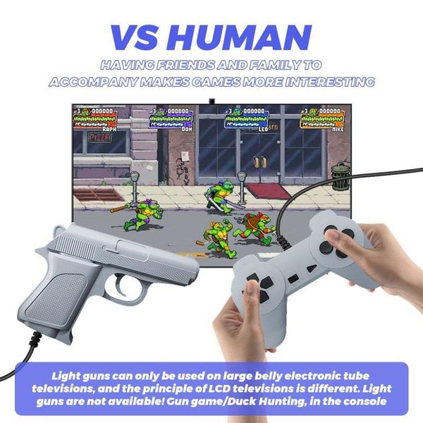 Cable TV Game Console Dual Player Plug-in PS1 Console Appearance 8-bit Game Console 8-bit TV Adventure Game Nostalgic Vintage