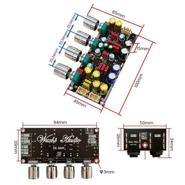 AIYIMA Microphone Karaoke Reverb 2025 Preamp Board K Singing Song ECHO DSP Mixing Volume Tone Preamplifier new Anti-Whistle For Amplifier