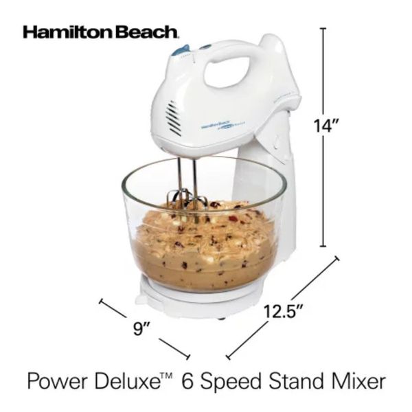 DHgate Mixer 6-Speed with 4 Quart Glass Bowl 2 Beaters Dough Hooks Kitchen sold by DHgate