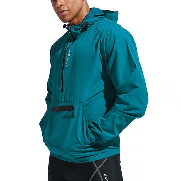 WOSAWE Cut Wind For Cycling Men Windproof Bike Jackets Hooded Windbreaker Half Zipper Bicycle Windshield Road Mtb Running Sports
