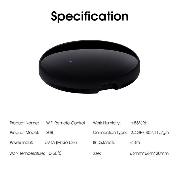 Cerhot Tuya WiFi IR Remote Control For Air Conditioning TV DVD AUD AC Smart Life APP Universal Works With Alexa, Google Home