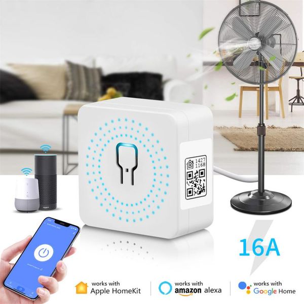 16A Apple Homekit Smart WiFi Switch 2-way Control Switch Mini Smart Breaker Siri Voice Control Work With Alexa Google Home
