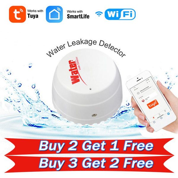WiFi Water Detector Leakage Alert Sensor Alarm Leak Detector Tuya Smart Smart Life APP Flood Alert Overflow Security Detector