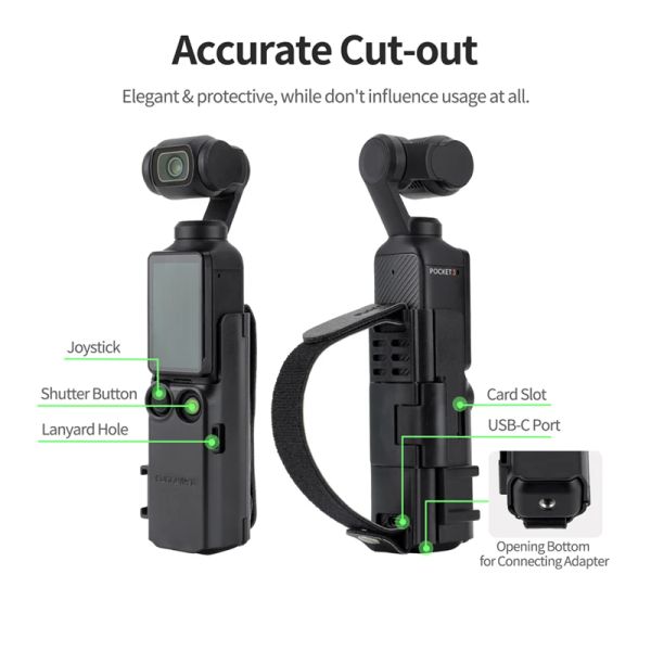 Anti-lost Strap Wrist Fixed Adapter Expand Border Clip Frame Handheld Holder For DJI Osmo Pocket 3 Camera Gimbal Accessories