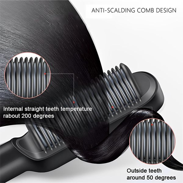 Electric Hair Straightener Brush Negative Ions Do Not Hurt Hair 5 Gear Temperature Thermostatic PTC Heating Electric Hair Brush