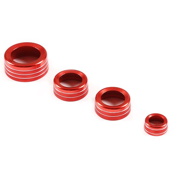 For Jaguar XJ 2010-2019 Car styling Aluminum alloy Silver/Red Car Air conditioner volume knob cover Trim Car Accessories