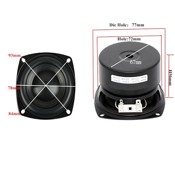 3Inch Subwoofer Speaker 4 8Ohm 25W HIFI Woofer Bass Speaker For Home Theater Audio DIY Loudspeaker Accessory 1PC