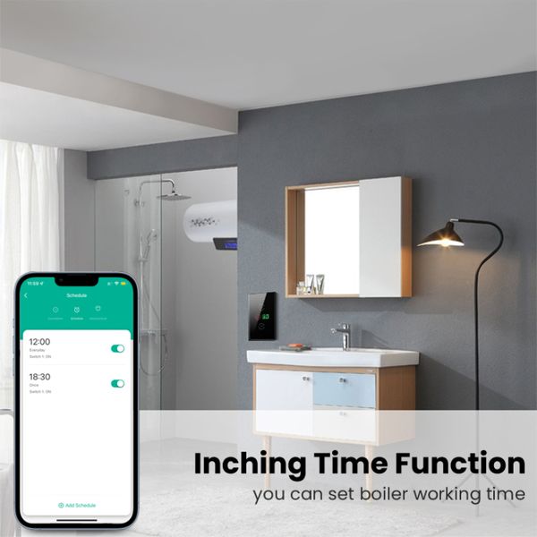 TNCE Tuya WiFi Boiler Switch 4400W EU/US Standard Smart Water Heater Switch Smart Life App Control Works With Alexa Google Home