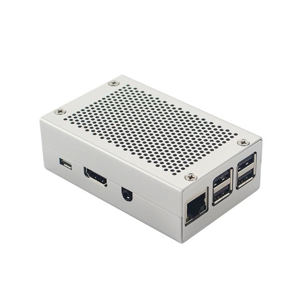 Raspberry Pi 3 Model B+ Aluminum Case Metal Box Silver Color Enclosure Shell Optional Fan compatible for Raspberry Pi 3 Model B