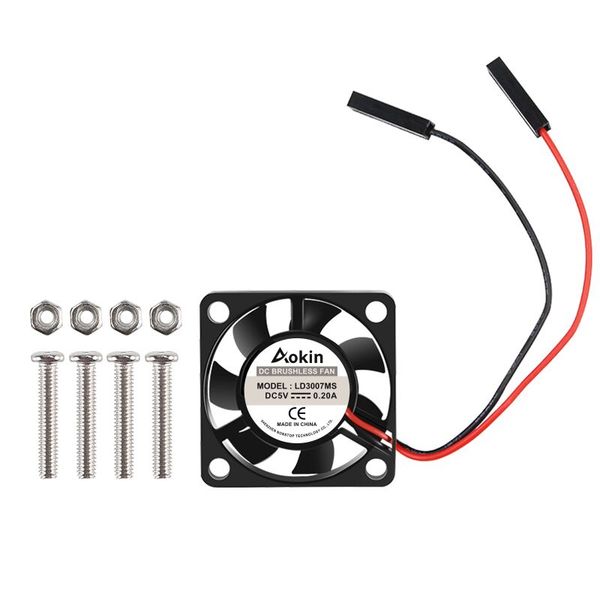 5V / 3.3V Cooling Fan With Screws + Heat Sink 1 Aluminum With 2 Copper For Raspberry Pi 3 / Pi 2 Model B RPI B+