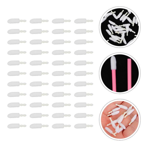 300 Pcs Eyebrow Brush Lip Replacement Head Travel Applicators Lipstick Wands Flocking Supple Heads