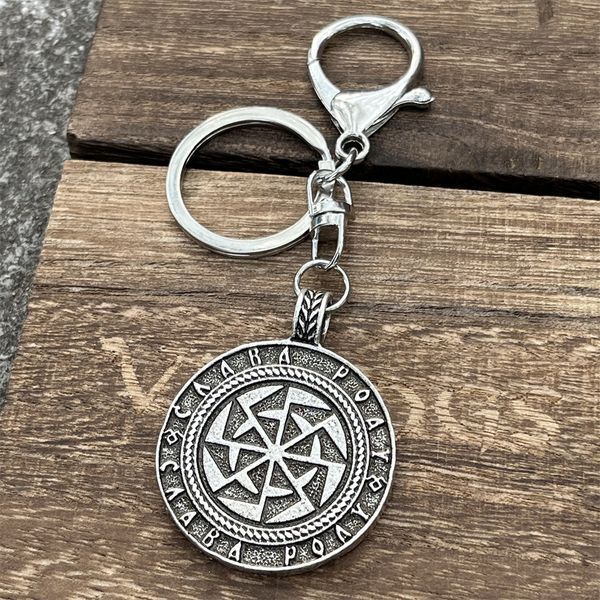 Nostalgia Slavic Kolovrat Svarog And Rodnoverie Symbol Viking Keychain Gift For Men Amulet Key Chain Making Supplies
