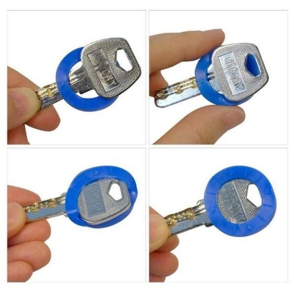 12/24/48PCS Key Accessories Hollow Multicolor Rubber Soft Locks Key Cap Silicone Covers Key Toppers Key Ring Cover Key Protector