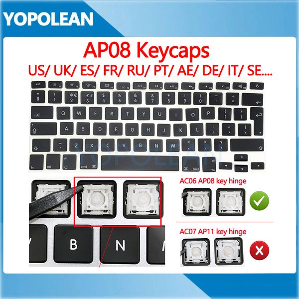 New AP08 Keycaps For Macbook Air Pro Retina 13" 15" A1369 A1466 A1398 A1425 A1502 2012-2015