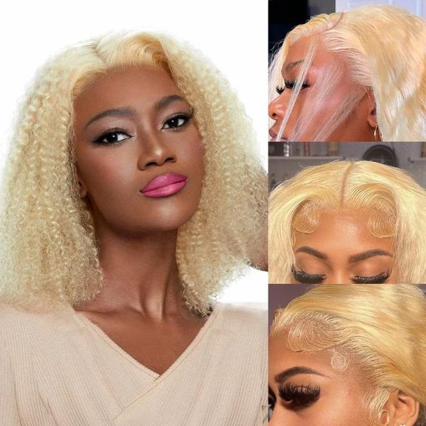 Short Blonde Bob Curly Wave HD Transparent 13x4 Lace Frontal Wig Colored Brazilian Human Hair Wigs For Women 10 12 14 Inches s, Picture shown
Short Blonde Bob Curly Wave HD Transparent 13x4 Lace Frontal Wig Colored Brazilian Human Hair Wigs For Women 10 12 14 Inches s, Picture shown