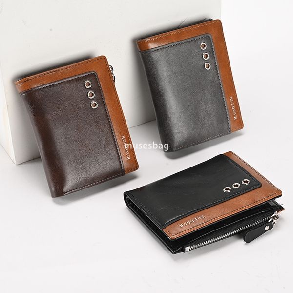 High end men designer wallet with RFID anti-theft brush short western-style wallet 20% discount multiple card slots oil wax leather practical coin bag, Coffee
High end men designer wallet with RFID anti-theft brush short western-style wallet 20% discount multiple card slots oil wax leather practical coin bag, Coffee