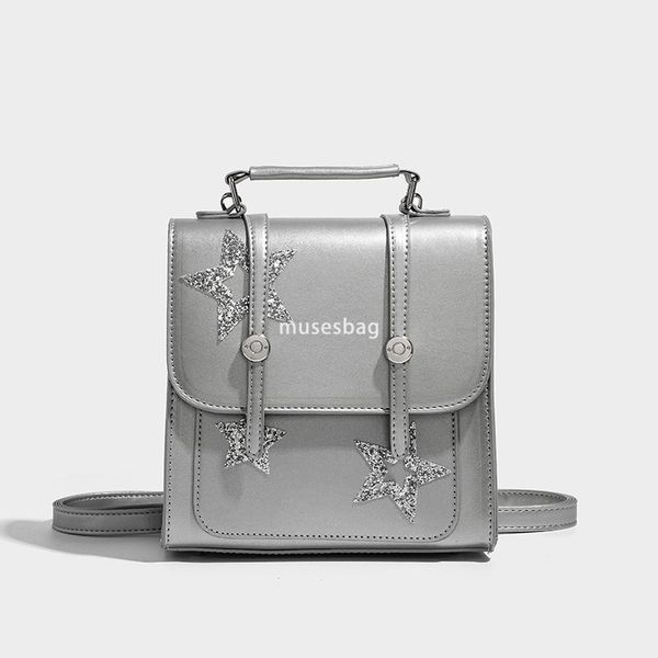 High quality silver shoulder bag for women autumn new trendy student backpack single shoulder large capacity handbag niche travel bag
High quality silver shoulder bag for women autumn new trendy student backpack single shoulder large capacity handbag niche travel bag