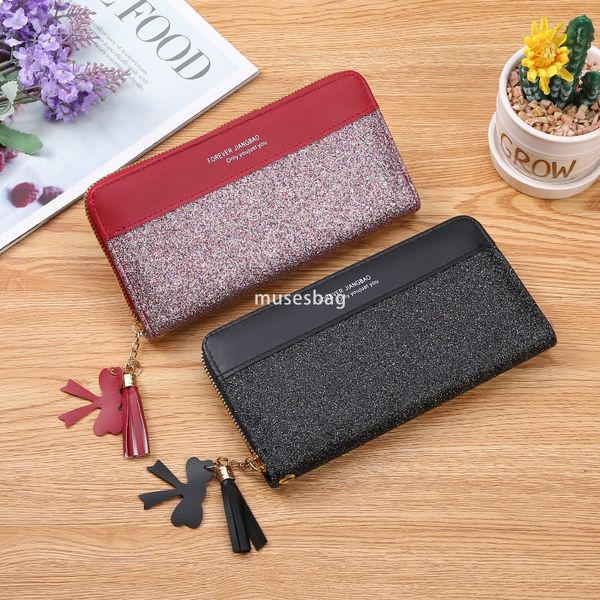 Fashionable Women's High Quality Wallet Long Korean Zipper Wallet Spliced with Contrast Tassels Versatile Practical Multi functional Card Bag Phone Bag, Deep powder
Fashionable Women's High Quality Wallet Long Korean Zipper Wallet Spliced with Contrast Tassels Versatile Practical Multi functional Card Bag Phone Bag, Deep powder