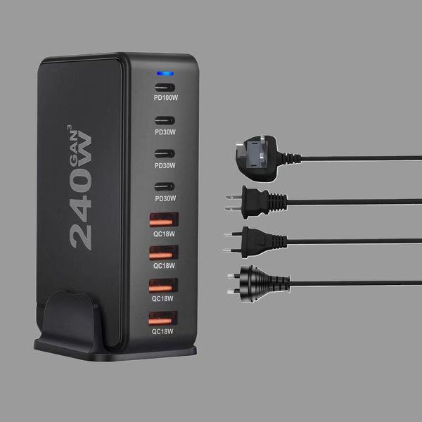 268W Gallium Nitride PD Charger 240W Multi functional 8-port Adapter Computer Phone Super Fast Charging
268W Gallium Nitride PD Charger 240W Multi functional 8-port Adapter Computer Phone Super Fast Charging