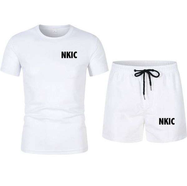 Summer men's fashion Brand LOGO short-sleeved White T-shirt top Casual shorts two-piece gym jogging wear Breathable tracksuit, Navy blue
Summer men's fashion Brand LOGO short-sleeved White T-shirt top Casual shorts two-piece gym jogging wear Breathable tracksuit, Navy blue