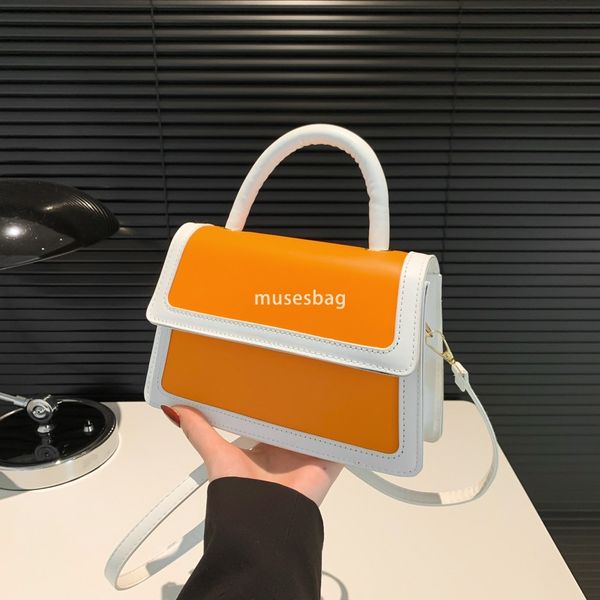 Contrast color handbag for women's spring and summer new patchwork single shoulder crossbody bag fashionable and textured small square bag, Orange
Contrast color handbag for women's spring and summer new patchwork single shoulder crossbody bag fashionable and textured small square bag, Orange