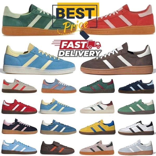 Designer Handball SPZL Trainers Spezials Sneakers Navy Blue Black White Gum Pink Night Light Green Spark Yellow Casual Shoes for Men and Women