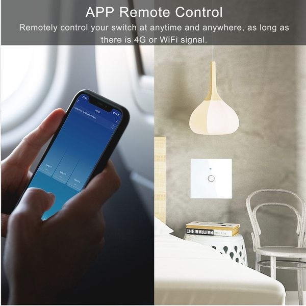 Bingoelec WiFi Wall Switch Touch Sensor Smart Home Interruptor 1/2/3Gang No Neutral Light Switches Work with Alexa Google Tuya