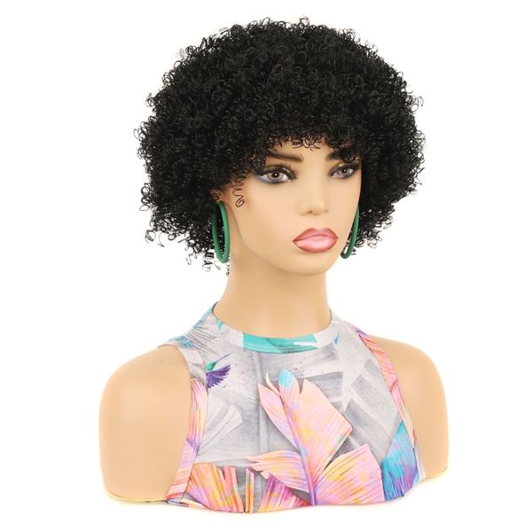 Hair Synthetic Wig African Short Curly Hair Fluffy Black Small Roll Chemical Fiber Adjustable Band Short Wigs 1B# Explosive Head s, 1#
Hair Synthetic Wig African Short Curly Hair Fluffy Black Small Roll Chemical Fiber Adjustable Band Short Wigs 1B# Explosive Head s, 1#