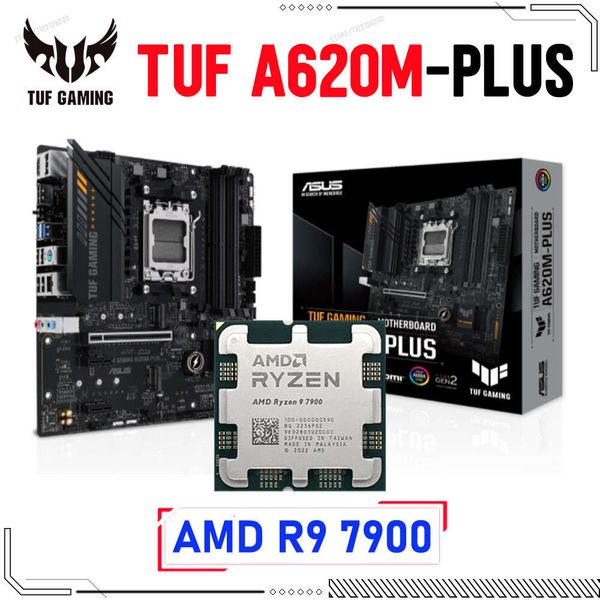 ASUS Motherboard TUF GAMING A620M-PLUS With AMD Ryzen 9 7900 Processor CPU Suit Desktop AMD A620 Socket AM5 DDR5 128GB Mainboard