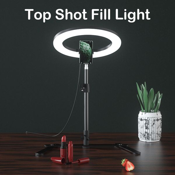 26cm 10 photography lighting phone ringlight tripod stand photo led selfie remote fill ring light lamp video youtube live cook