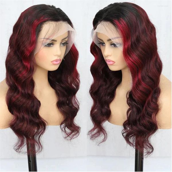 13X4 Highlight Lace Front Human Hair Wig Body Wave Dark Root Burgundy Colored Frontal Wigs For Women al s, Picture shown
13X4 Highlight Lace Front Human Hair Wig Body Wave Dark Root Burgundy Colored Frontal Wigs For Women al s, Picture shown