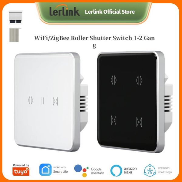 Tuya WiFi/ZigBee 1/2 Gang Curtain Touch Switch for Blind Roller Shutter Electric Motor Glass Panel Smart Life APP Remote Control