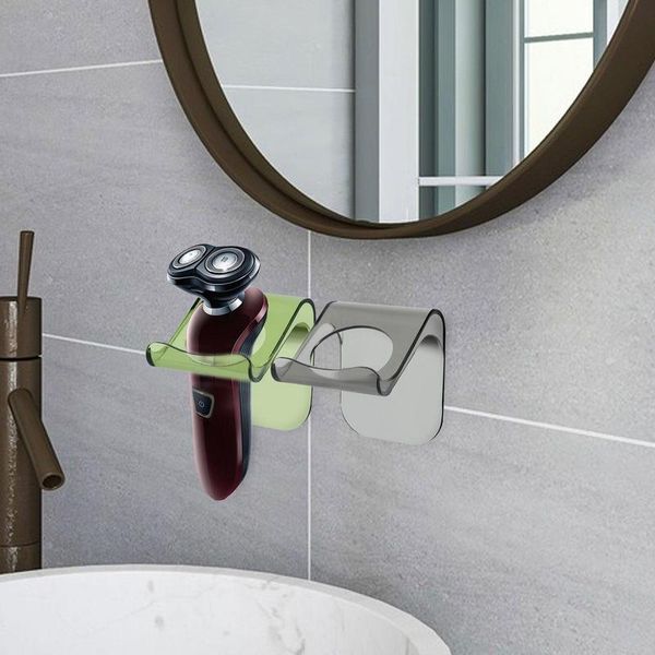 Shaver Razor Hanger Lightweight Punch-free Men's Razor Holder Self-Adhesive Shaver Holder Wall Mount Storage Hooks For Bathroom