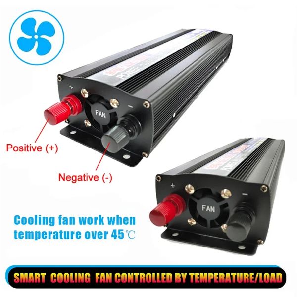 Pure Sine Wave Inverter 4000W/3000W/2600W/2000W 12V TO 220V Voltage Transformer Digital Display Charger Adapter Power Inverter