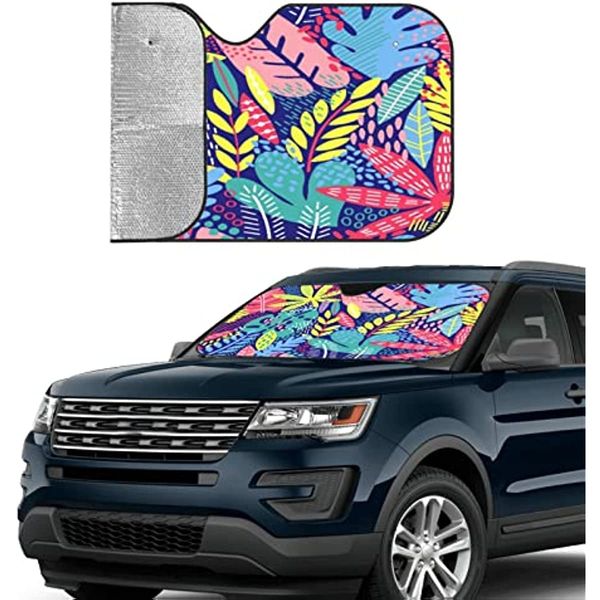 Windshield Car Sun Shade,Bright Tropical Leaf Art Print Car Sun Visor Protector Foldable Auto Front Window Sunshade Automotive shade motive
Windshield Car Sun Shade,Bright Tropical Leaf Art Print Car Sun Visor Protector Foldable Auto Front Window Sunshade Automotive shade motive
