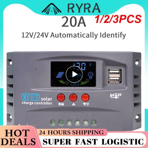 1/2/3PCS 20A 30A MPPT Solar Charge Controller Dual Usb Charging Panel Controller 12v 24v Regulator For Lithium Lifepo4 Gel Lead